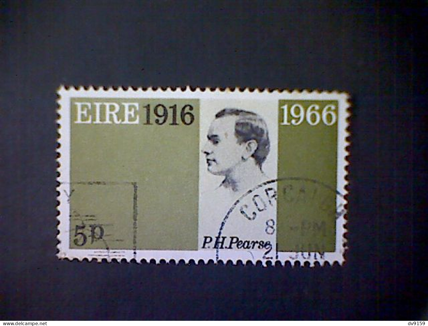 Ireland (Éire), Scott #208, Used(o), 1966, Easter Rising: Pearse 5d, Olive And Black - Usati