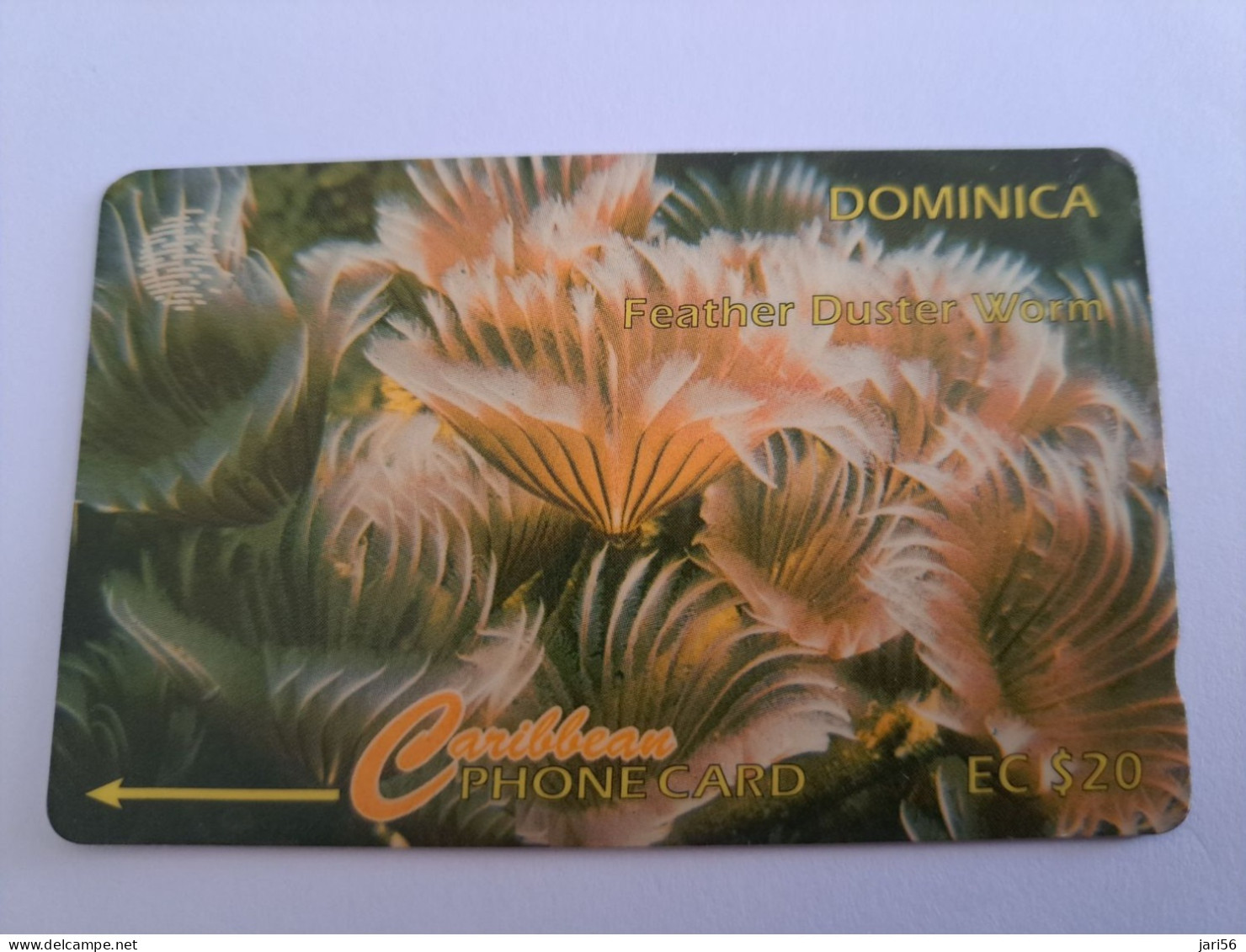 DOMINICA / $20,- GPT CARD / DOM - 7F  FEATHER DUSTER WORM       Fine Used Card  ** 13394 ** - Dominique