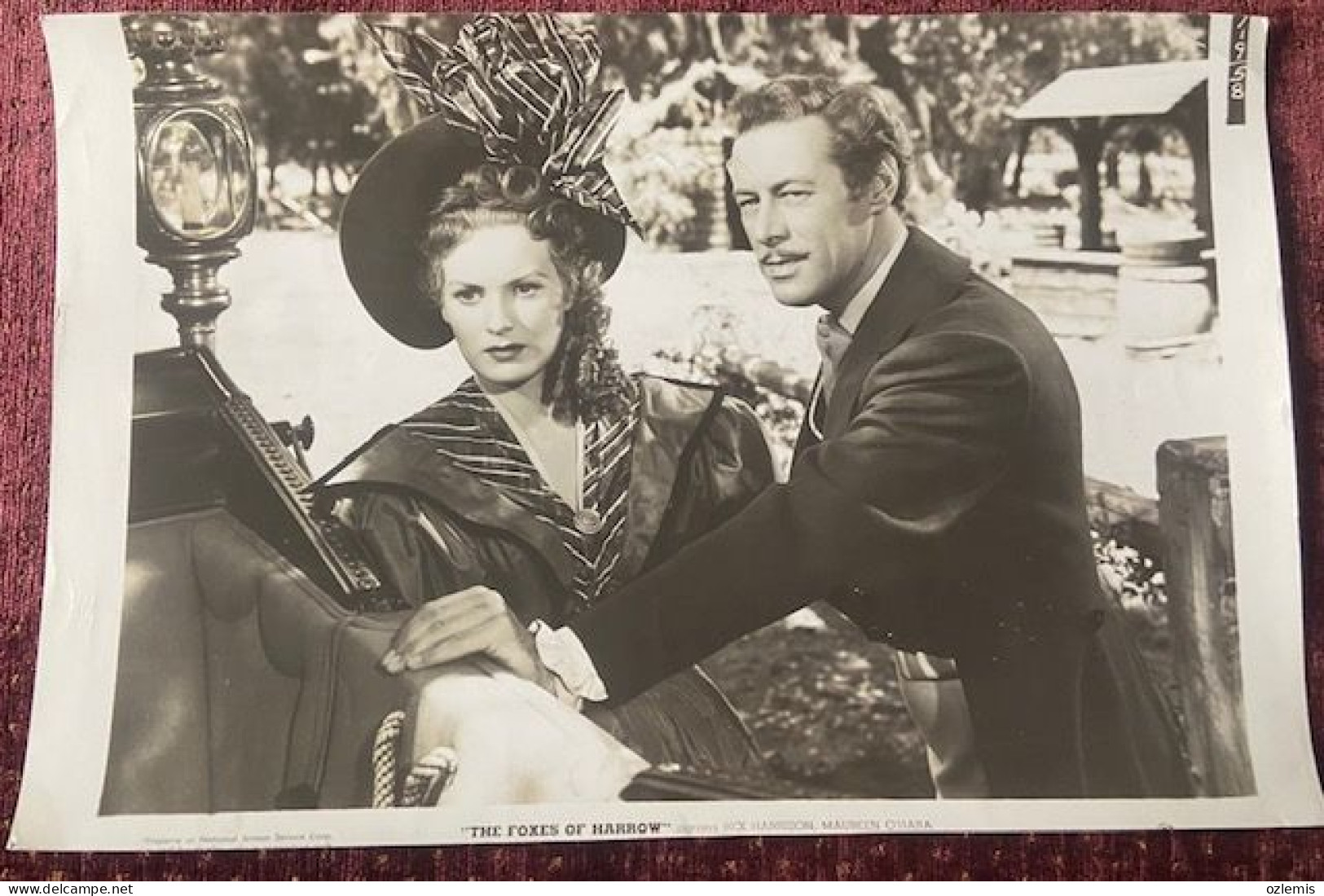 PHOTO ,LOBBY CARD ORGINALE ,THE FOXES OF HARROW,REX HARRISON -MAUREEN O'HARA - Autogramme