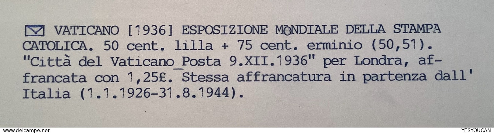 Sa.26 1933 75c Cartolina Postale RACCOMANDATA !! RARA 1938>Brno CZ (Vatican Vaticano Lettera Rare Registered Postcard - Briefe U. Dokumente