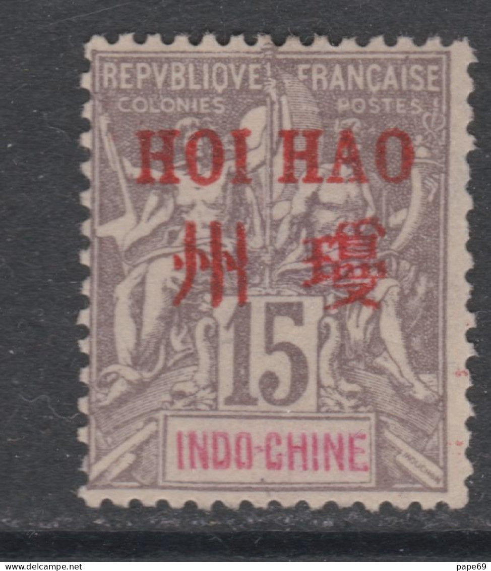 Hoï-Hao N° 6 (.) Timbres D'Indochine Surchargés : 15 C. Gris  Neuf Sans Gomme Sinon TB - Neufs