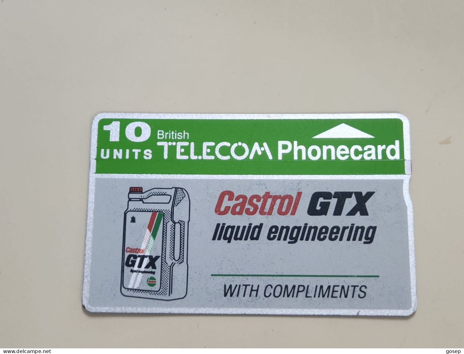 United Kingdom-(BTA012)-CASTROL GTX-(10units)(30)-(042F08019)-price Cataloge3.00£-mint Card+1card Prepiad Free - BT Advertising Issues