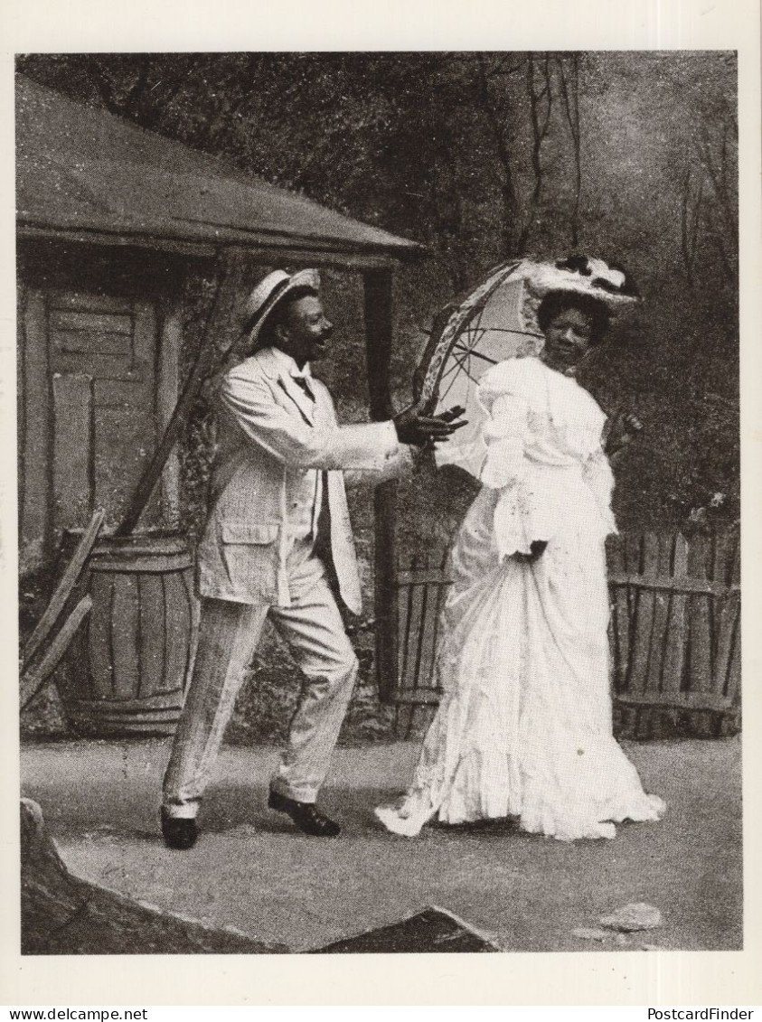 African American Man Lady Flirting Dating Chasing Photo Postcard - Non Classés