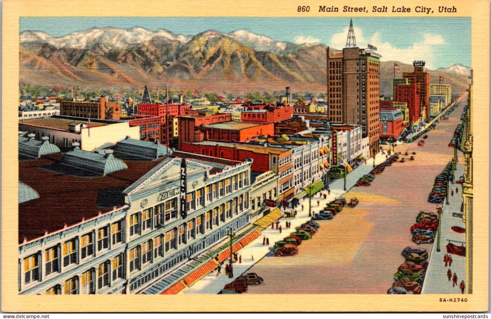 Utah Salt Lake City Main Street Curteich - Salt Lake City