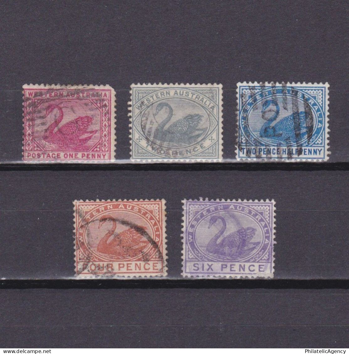 WESTERN AUSTRALIA 1885, SG# 94-100, Part Set, Wmk Crown CA, Swan, Used - Usados