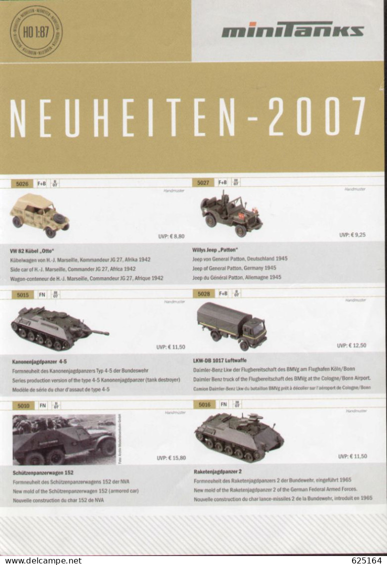 Catalogue ROCO Minitank News 2007 HO 1/87- En Allemand, Anglais Et Français - Deutsch