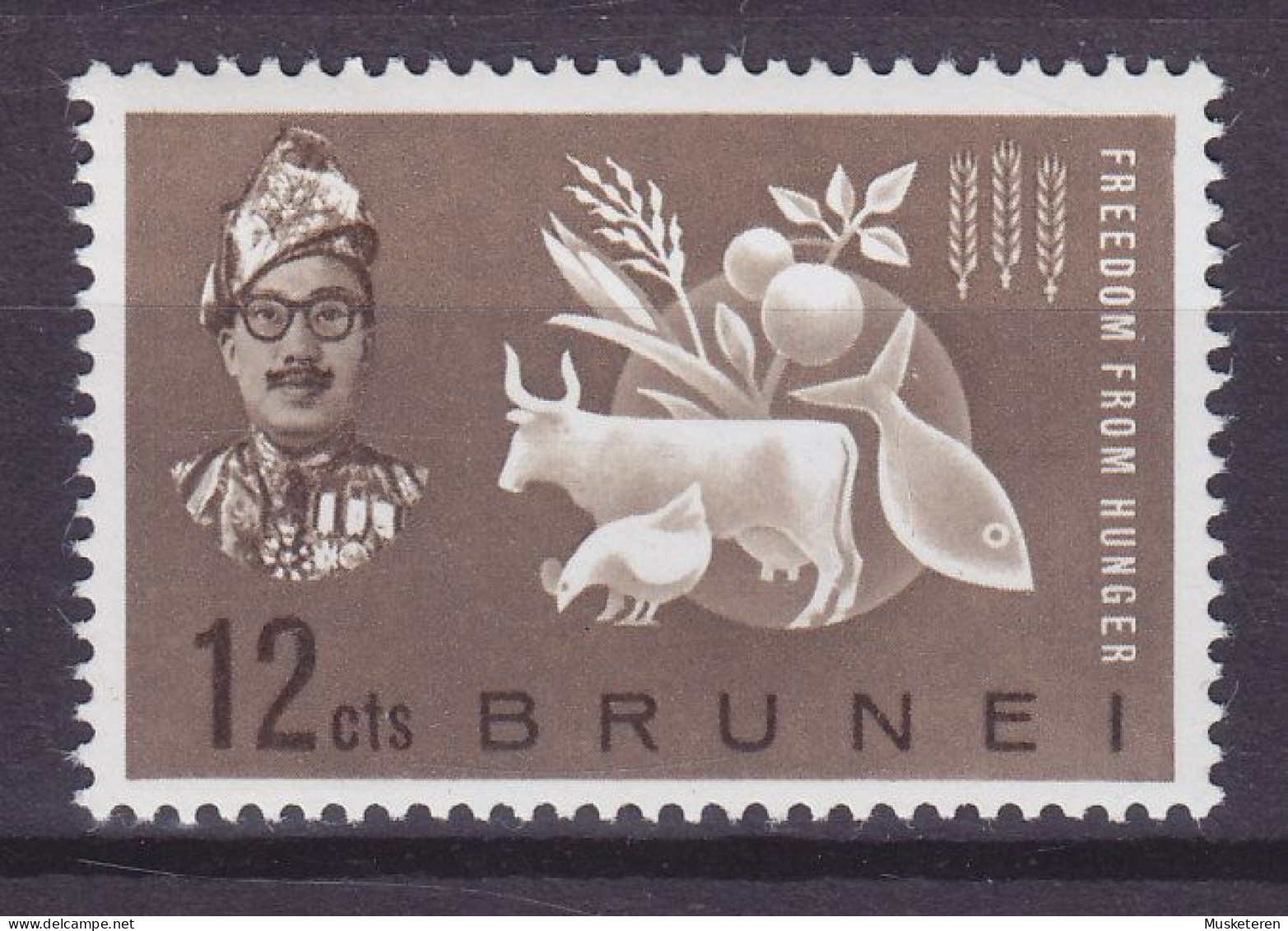 Brunei 1963 Mi. 95, 25c. Kampf Gegen Hunger Fight Against Hunger, MNH** - Brunei (...-1984)
