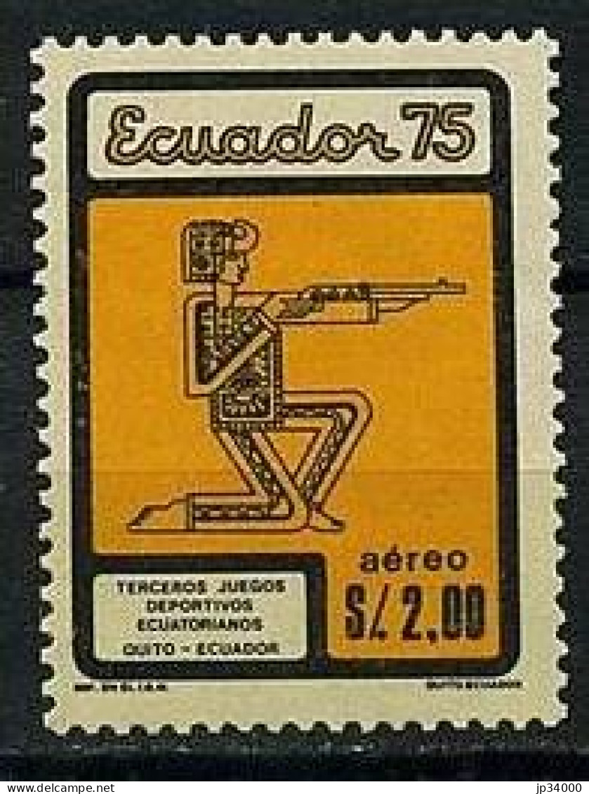 EQUATEUR Tir A La Carabine Yvert PA 597. 1 Valeur émise En 1975. Neuf Avec Charnière ** MLh - Tir (Armes)