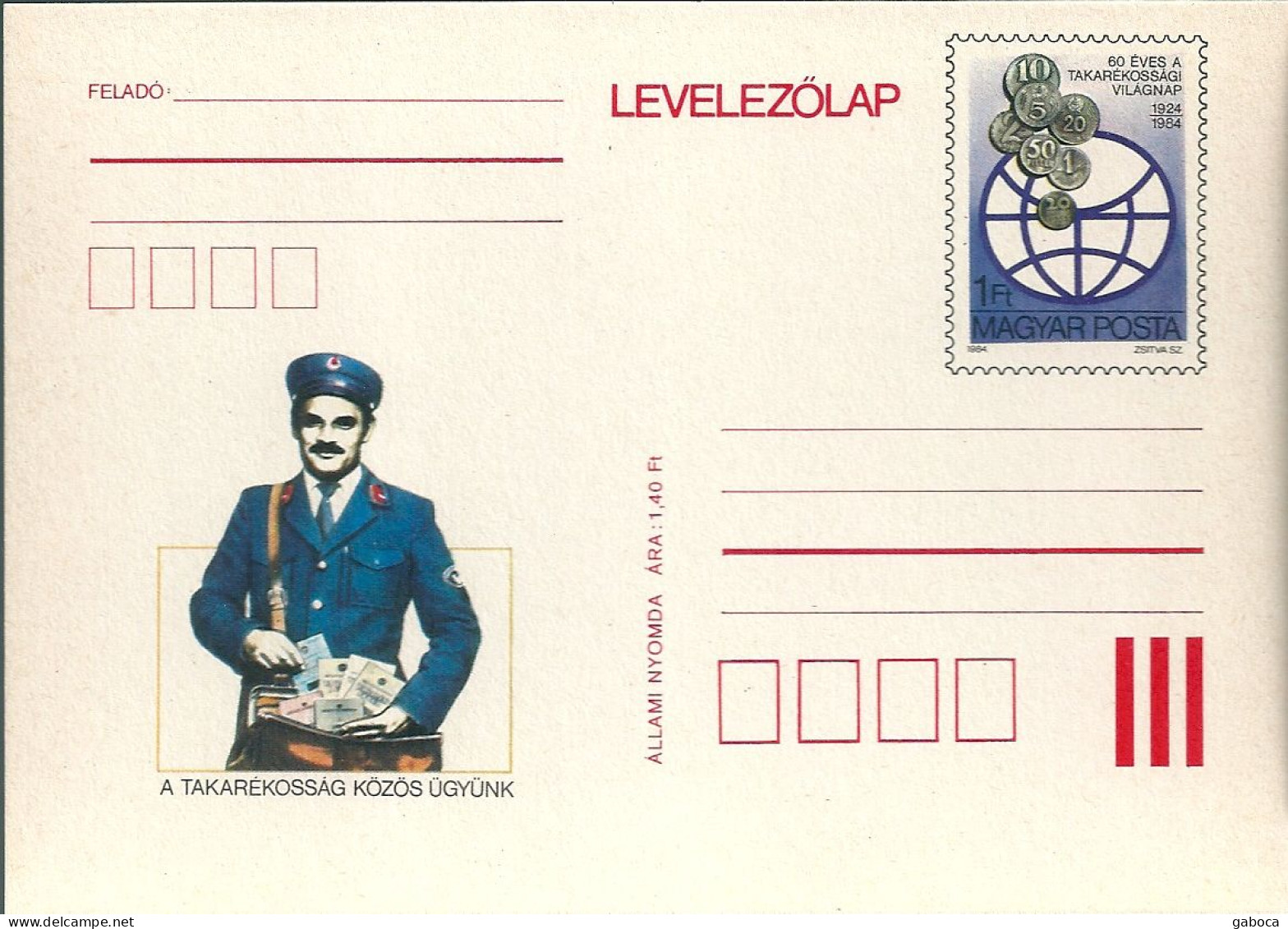 3475d Hungary Postcard Coin Money Savings Unused - Cartas & Documentos