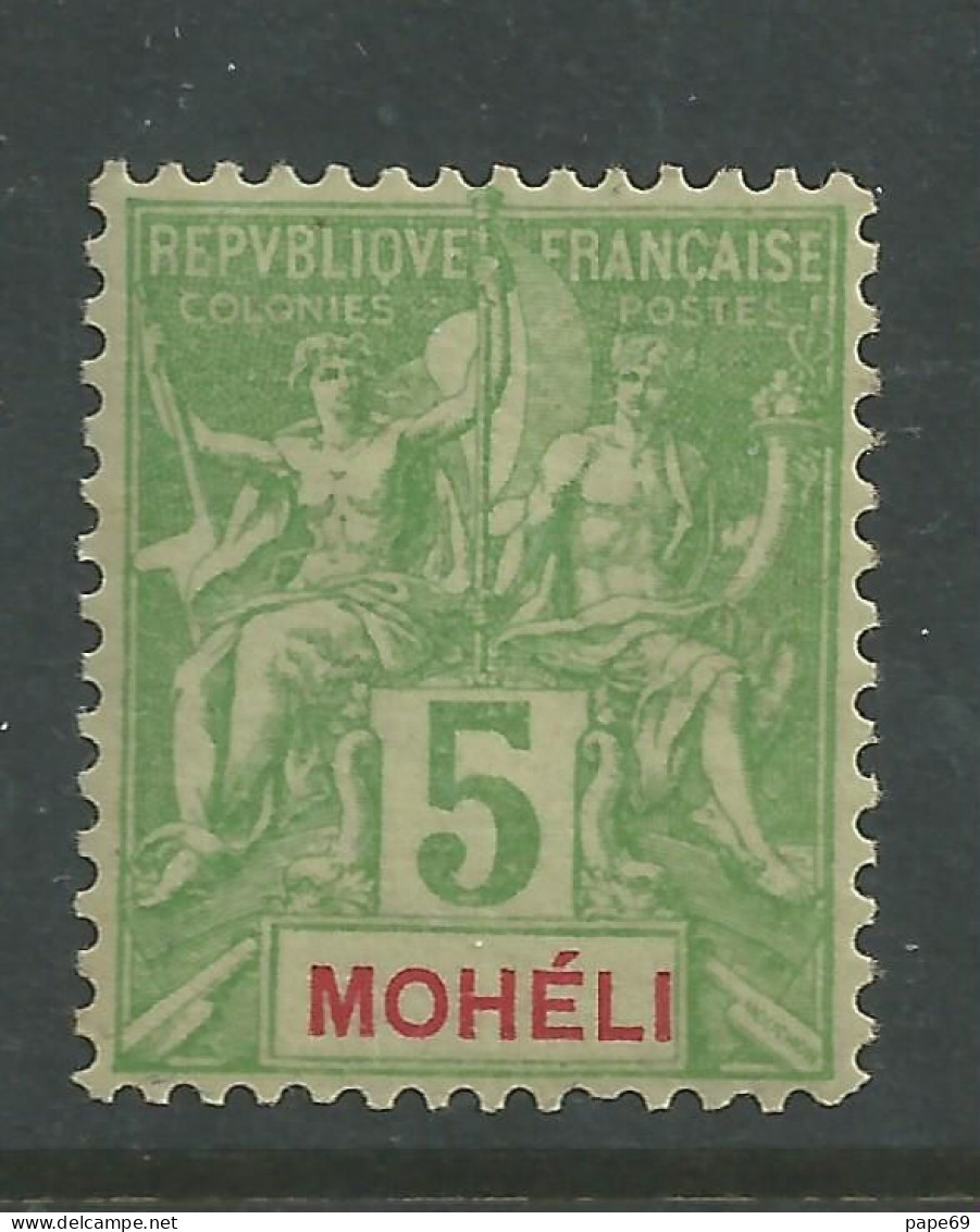 Mohéli N° 4 XX Type Groupe : 5 C. Vert-jaune, Sans Charnière, TB - Neufs