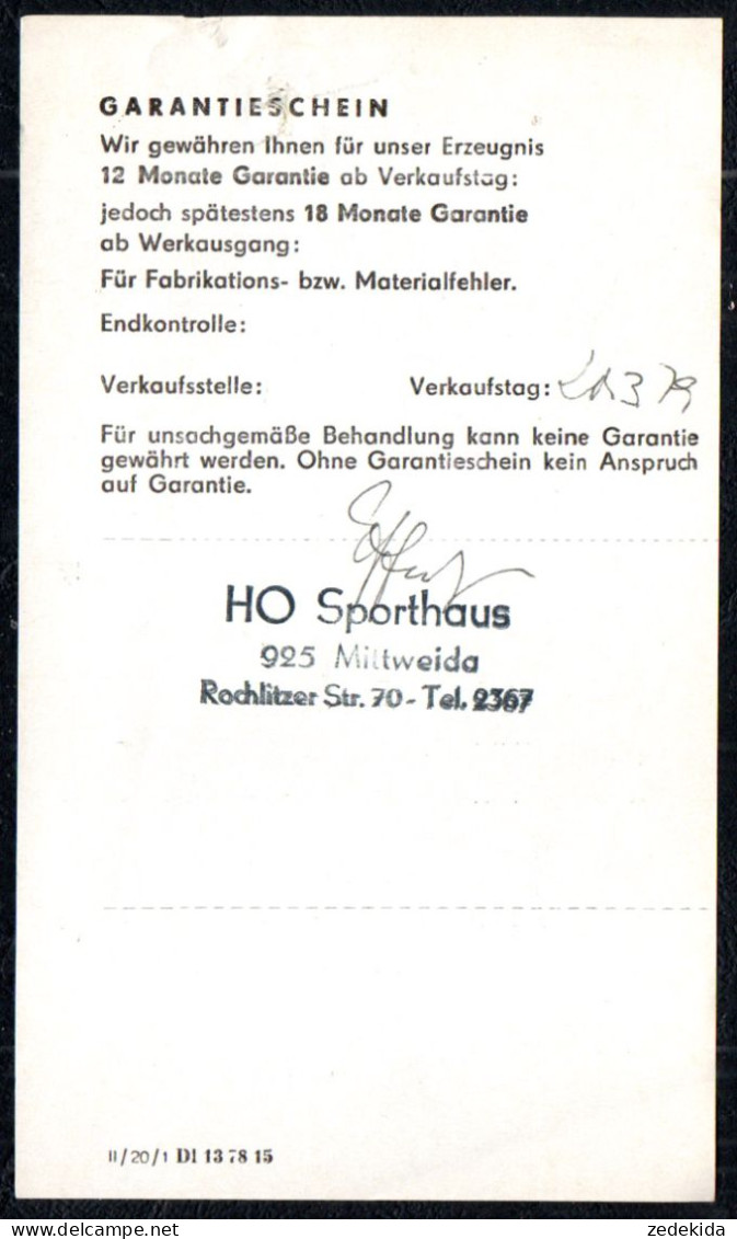 G2953 - VEB Sternberg Transportgerätebau Brüel - HO Sporthaus Mittweida - 1950 - ...