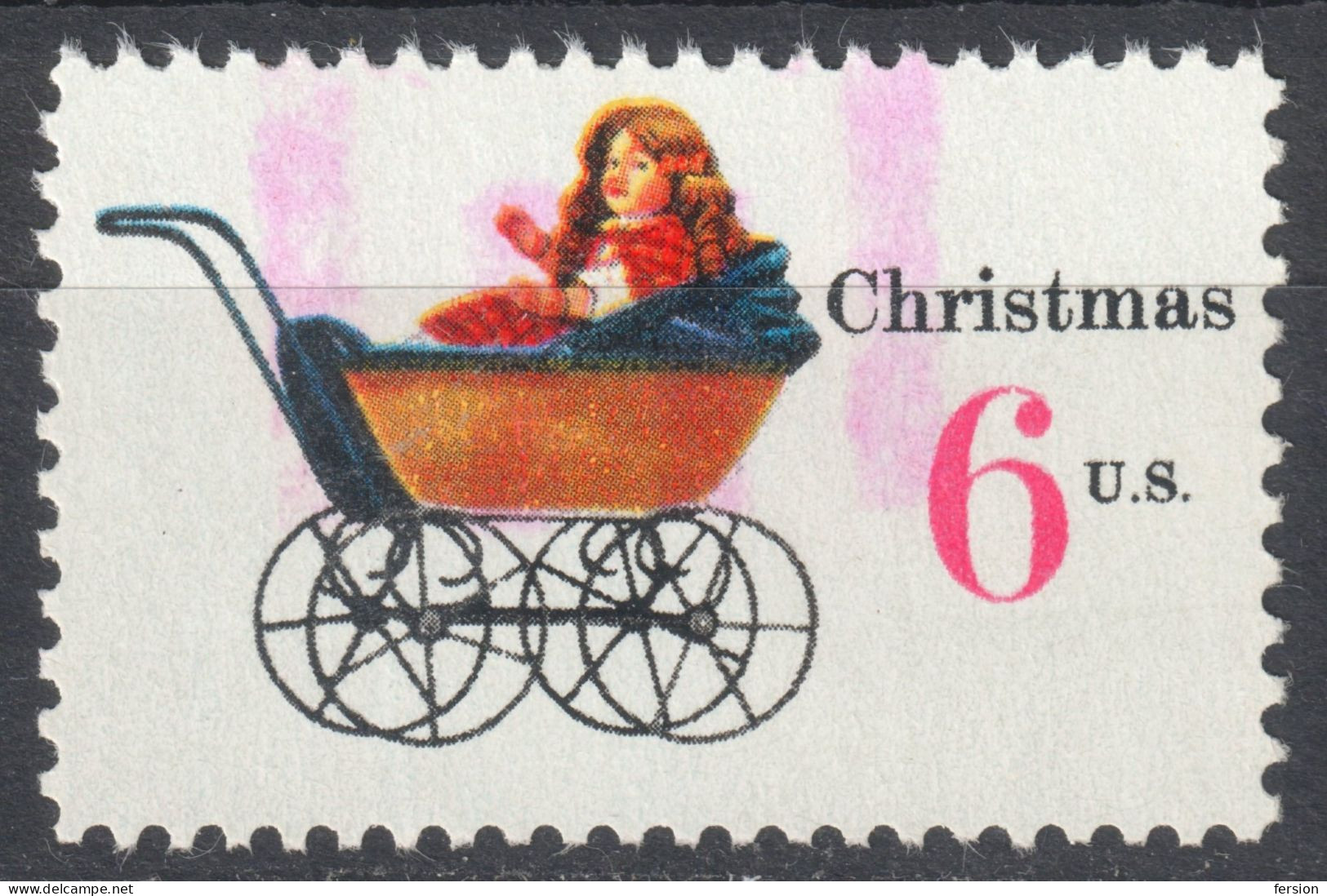 Puppet Gift Toy Baby Buggy Pram - CHRISTMAS - 1970 USA  - Used - Marionnettes