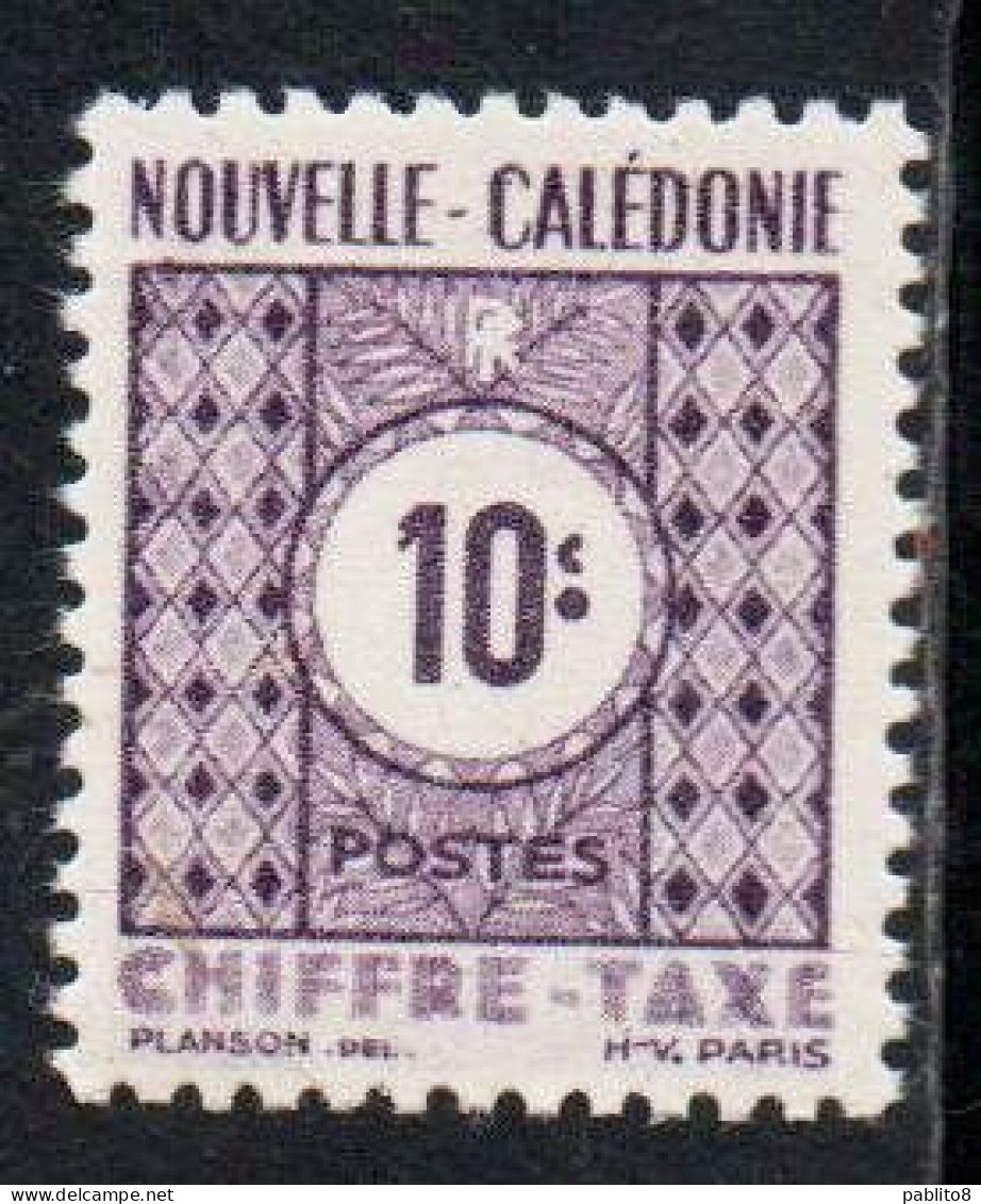 NOUVELLE CALEDONIE NEW NUOVA CALEDONIA 1948 POSTAGE DUE STAMPS TAXE SEGNATASSE 10c MNH - Portomarken