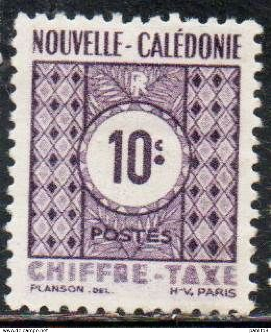 NOUVELLE CALEDONIE NEW NUOVA CALEDONIA 1948 POSTAGE DUE STAMPS TAXE SEGNATASSE 10c MH - Portomarken