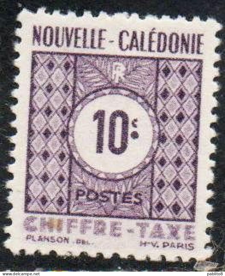 NOUVELLE CALEDONIE NEW NUOVA CALEDONIA 1948 POSTAGE DUE STAMPS TAXE SEGNATASSE 10c MH - Portomarken