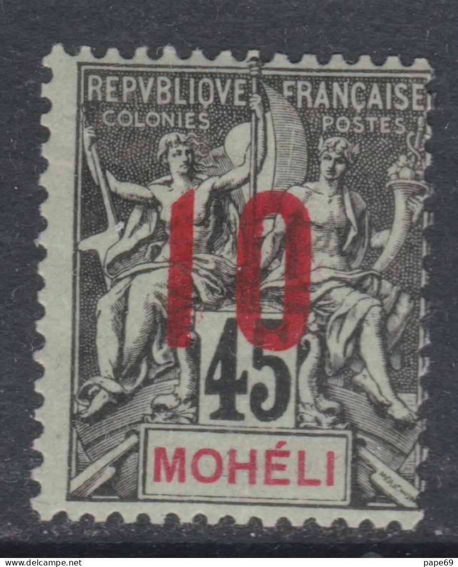 Mohéli N° 21 X Partie De Type Groupe Surchargés : 10 Sur 45 C.  Trace Charnière Sinon TB - Autres & Non Classés