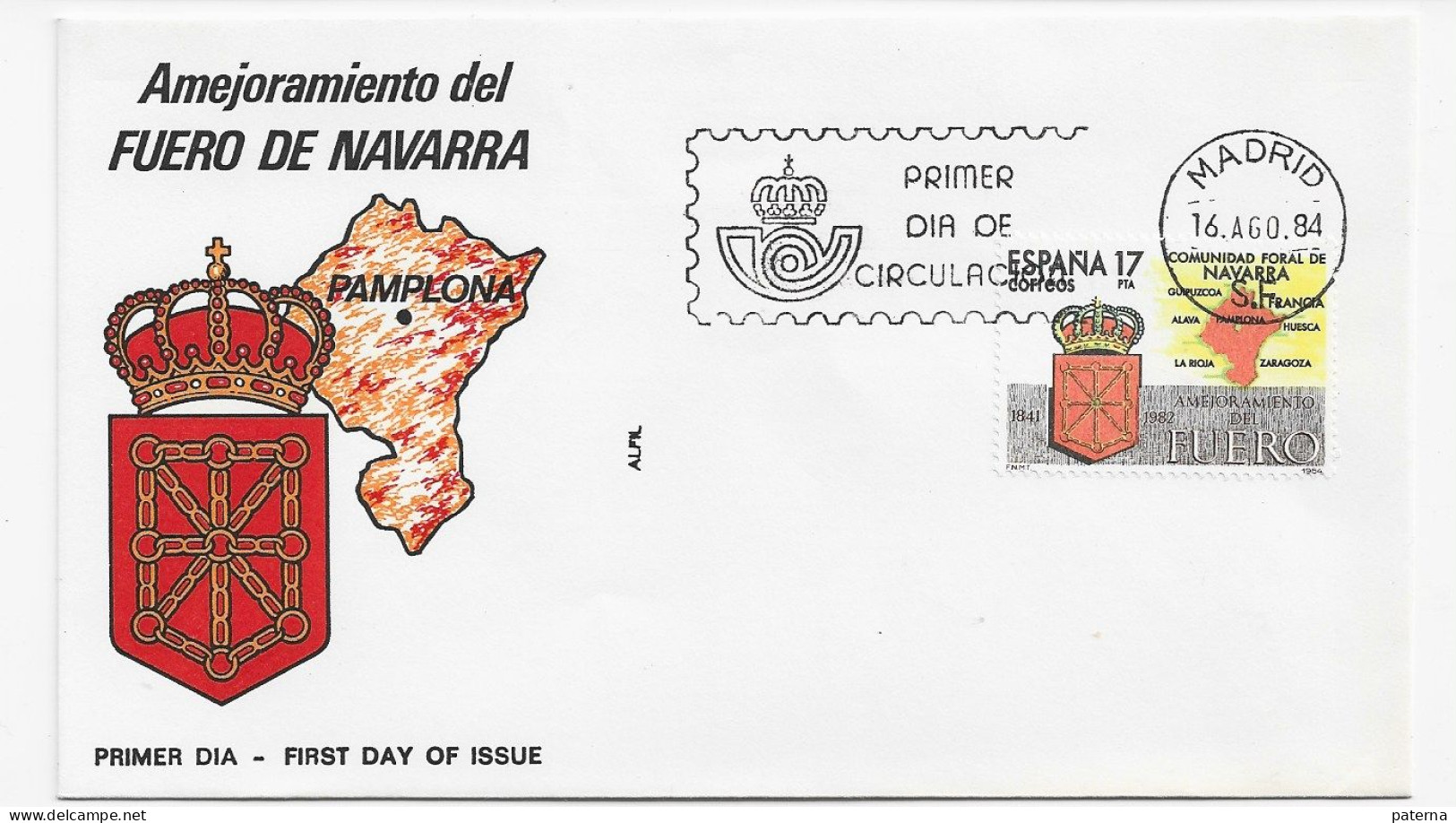 3769   FDC  Madrid 1984 ,Amejoramiento Del Fuero De Navarra - FDC