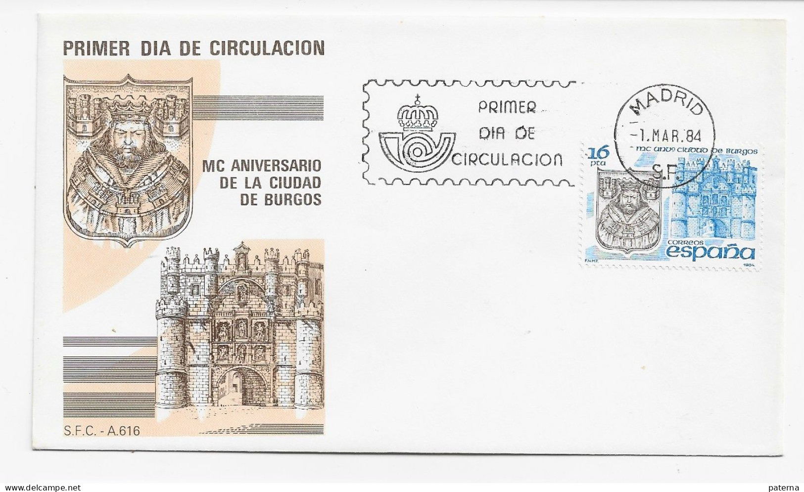 3769   FDC  Madrid 1984 ,Aniversario De La Ciudad De Burgos - FDC