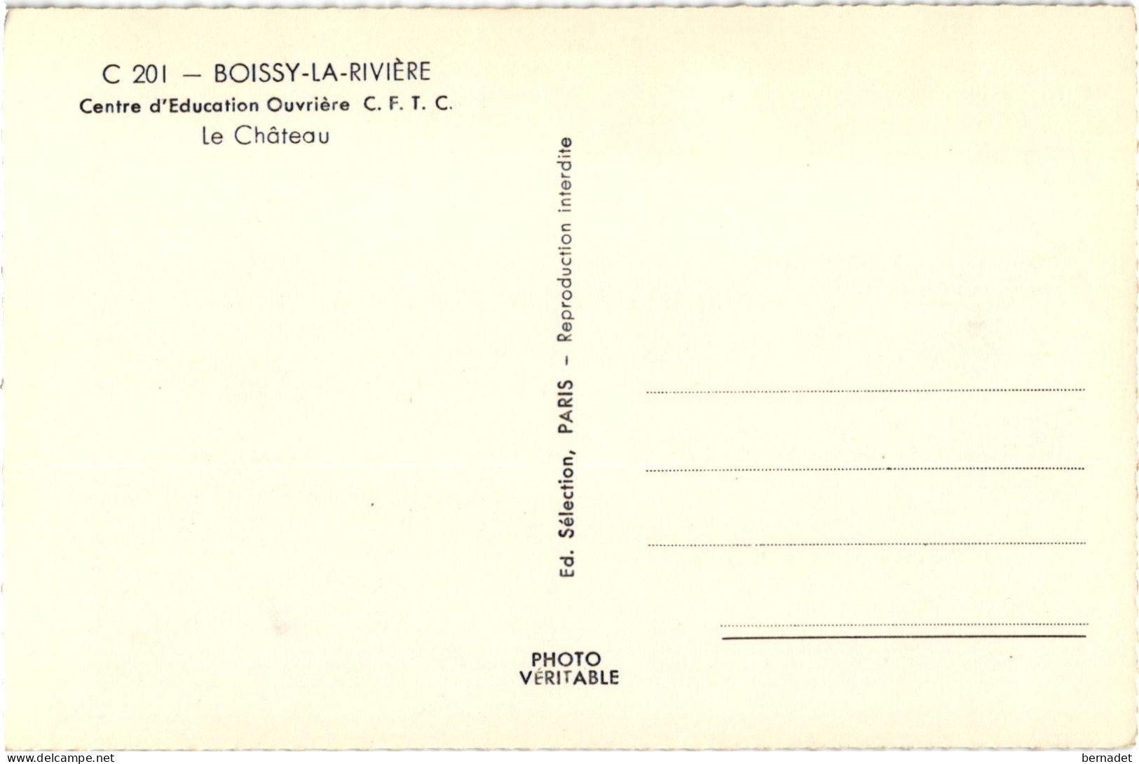 91 . BOISSY LA RIVIERE . LE CHATEAU    ( Trait Blanc Pas Sur Original ) - Boissy-la-Rivière