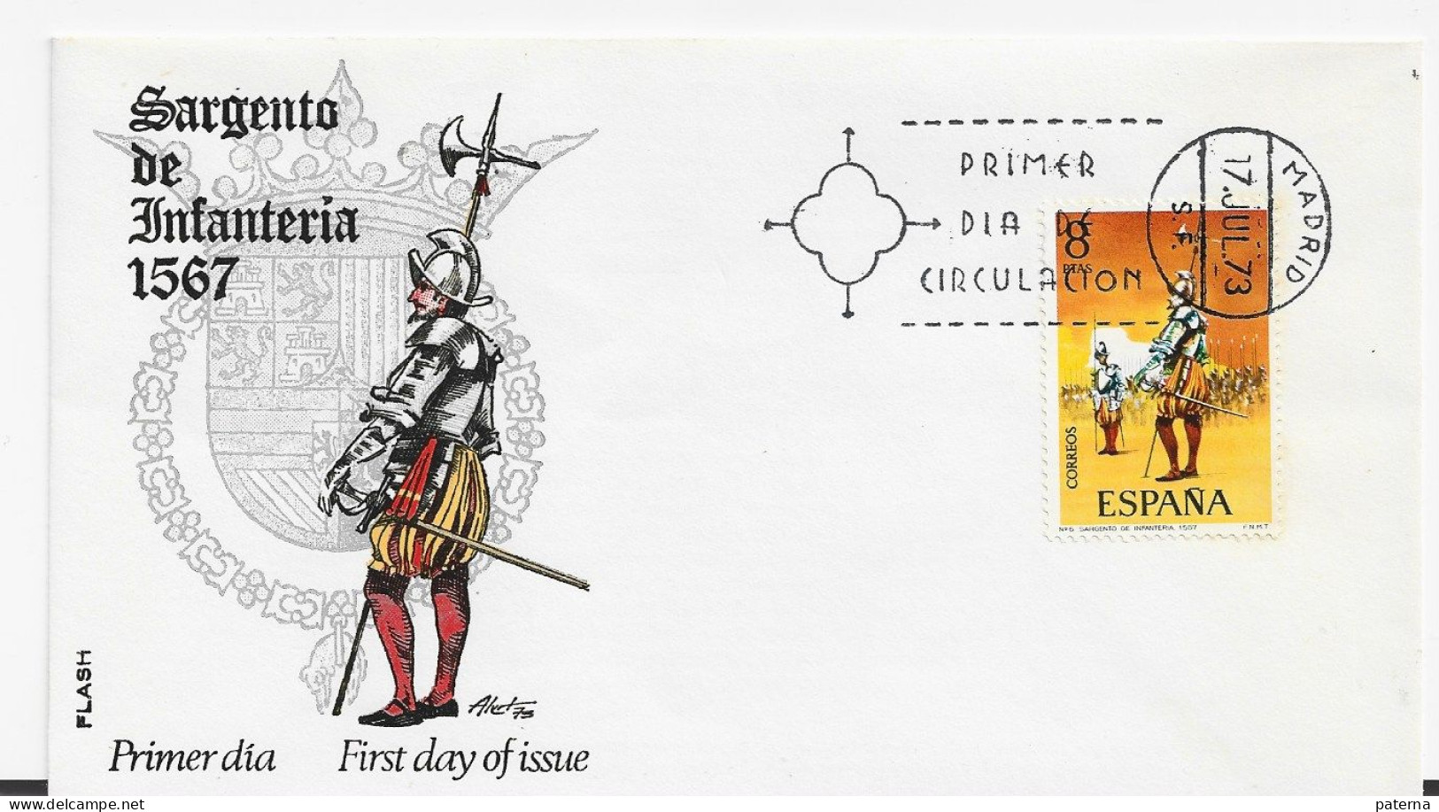 3769   FDC  Madrid 1973, Sargento De Infantería 1567. - FDC