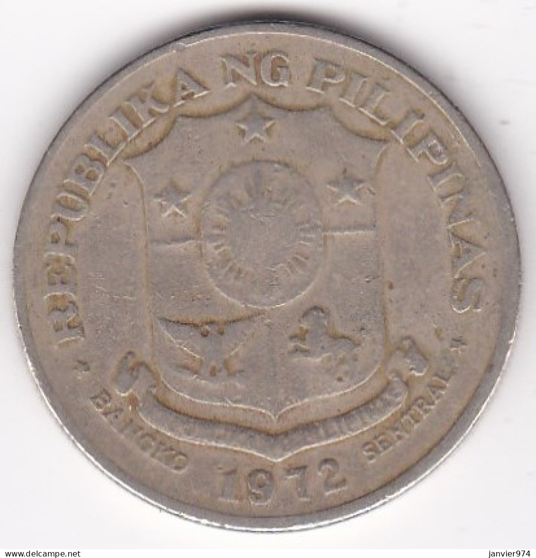 Philippines 1 Peso 1972, José Rizal, En Nickel Brass , KM# 203  - Philippines