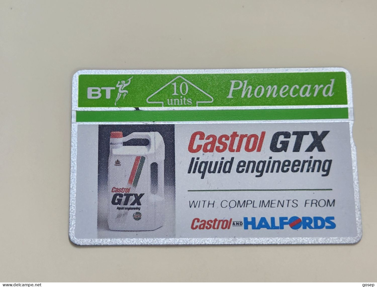 United Kingdom-(BTA019)-CASTROL-GTX-HALFORDS-(10units)-(45)-(166F38369)-price Cataloge8.00£-mint-card+1card Prepiad Free - BT Werbezwecke