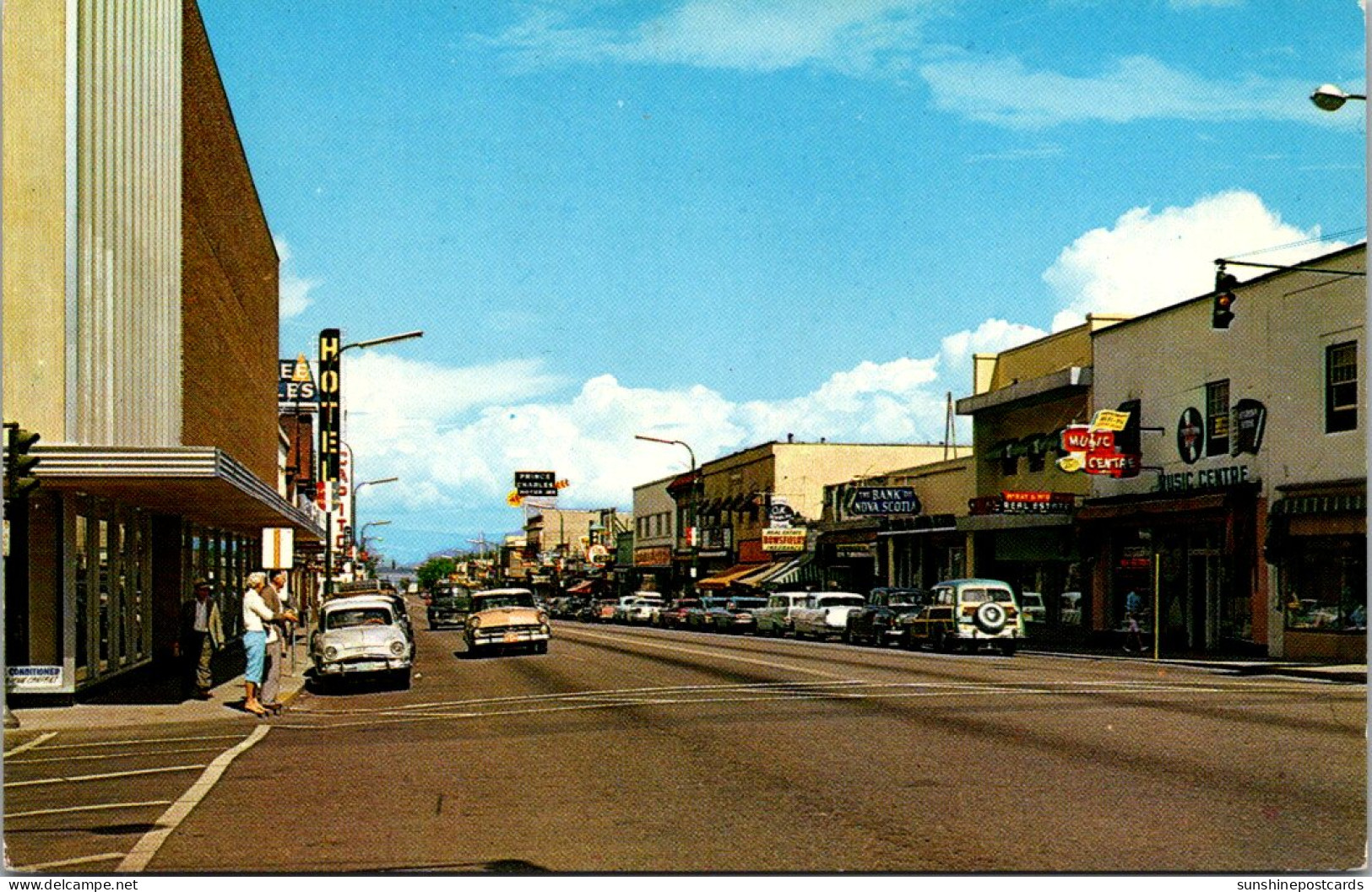 Canada Penticton Main Street Showing Shopping District 1965 - Penticton
