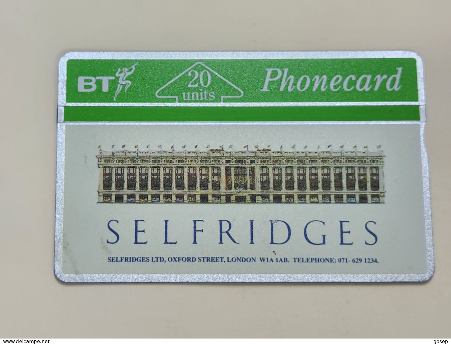 United Kingdom-(bta022)-SELEFRIDGES-(20units)-(49)-(149H29265)-price Cataloge3.00£-used-card+1card Prepiad,free - BT Advertising Issues