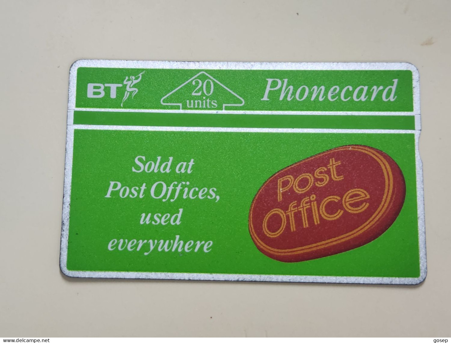 United Kingdom-(BTA025)-POST OFFICE-(20units)-(52)-(132D96012)-price Cataloge1.00£-used+1card Prepiad Free - BT Werbezwecke