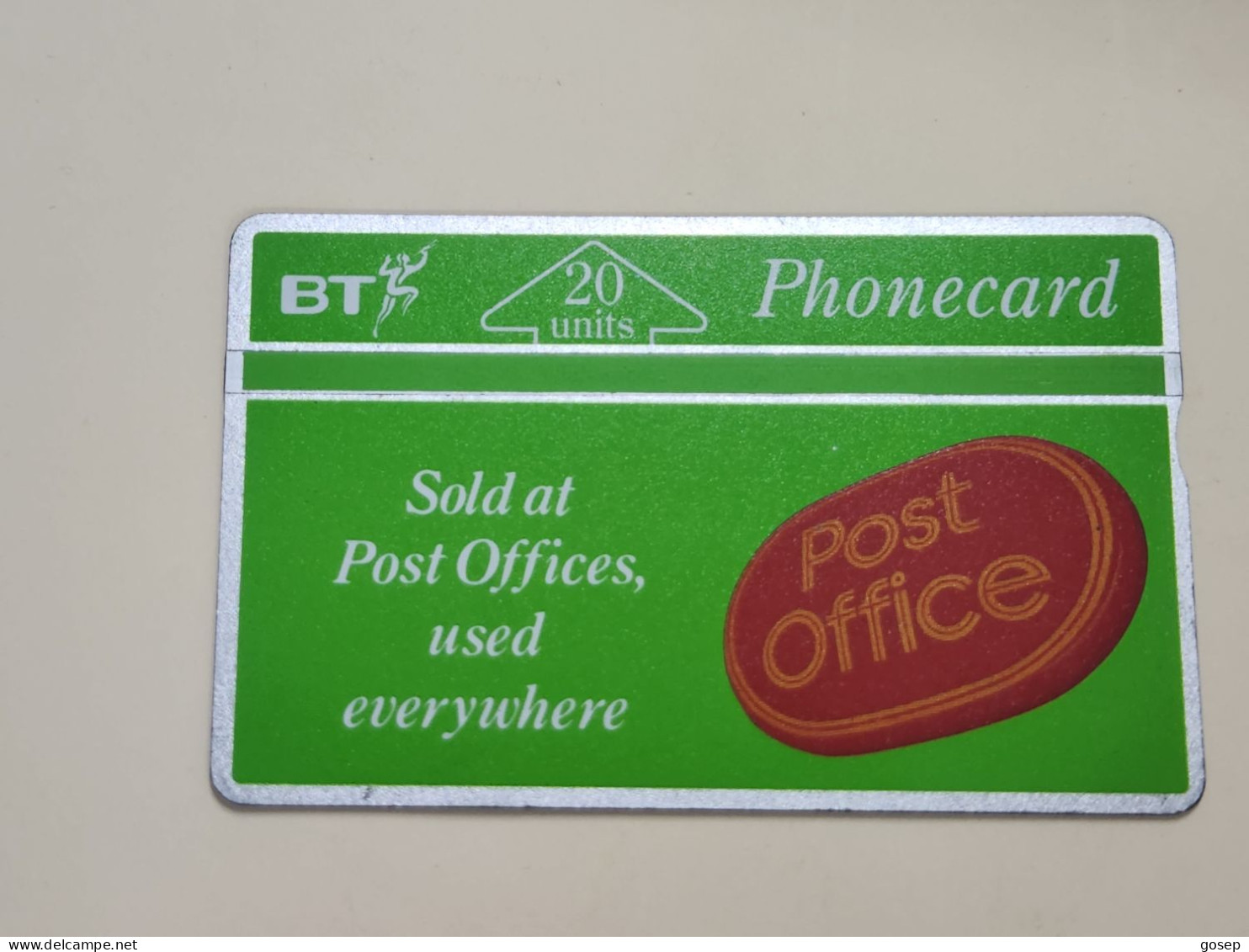 United Kingdom-(BTA025)-POST OFFICE-(20units)-(55)-(242C96485)-price Cataloge1.00£-used+1card Prepiad Free - BT Advertising Issues