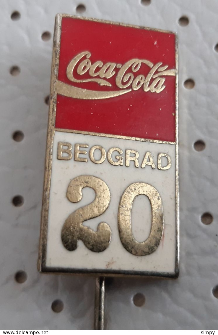 Coca Cola Logo Beograd 20 Years Yugoslavia Vintage Pin - Coca-Cola