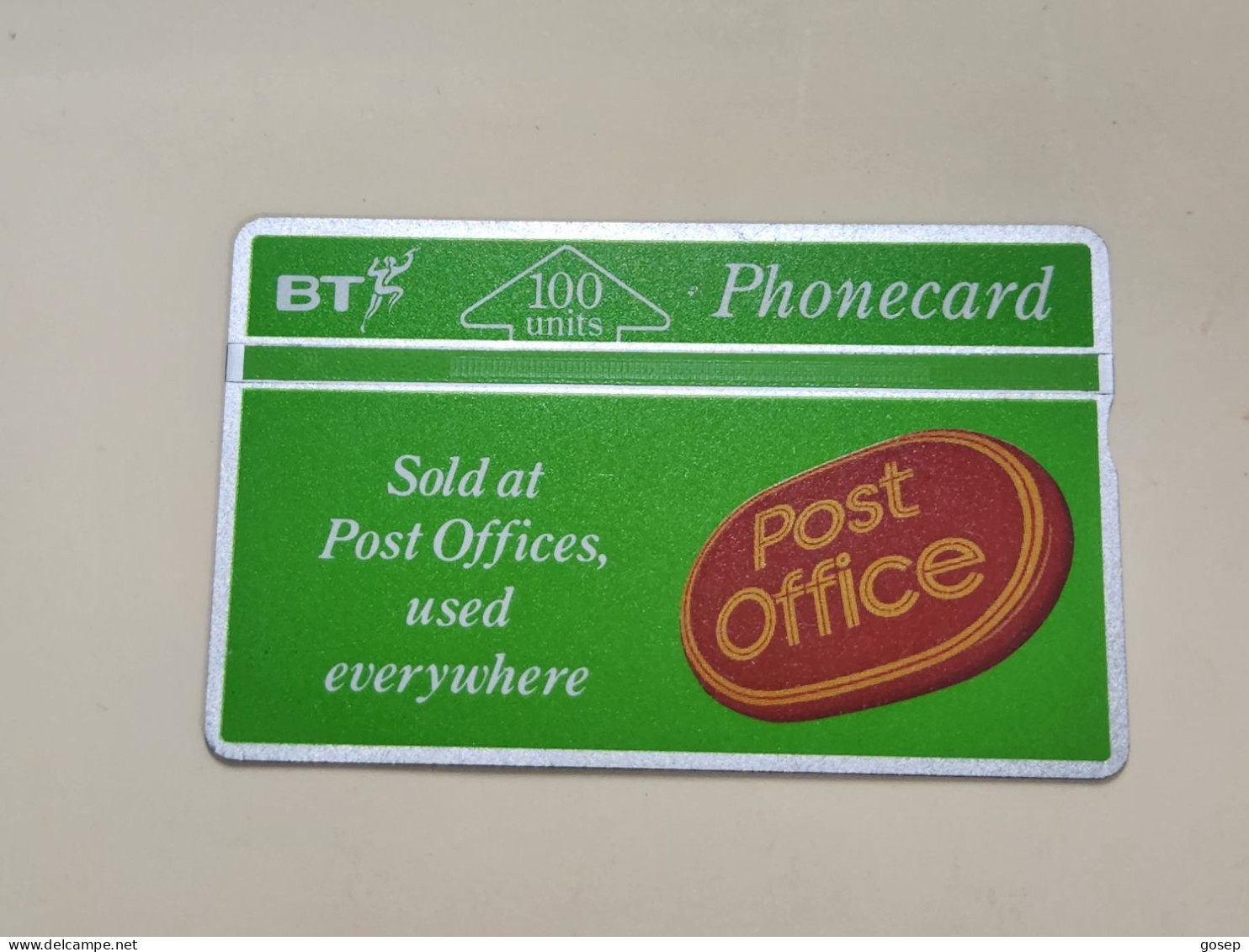 United Kingdom-(BTA027)-POST OFFICE-(100units)-(58)-(262A44078)-price Cataloge2.00£-used+1card Prepiad Free - BT Advertising Issues