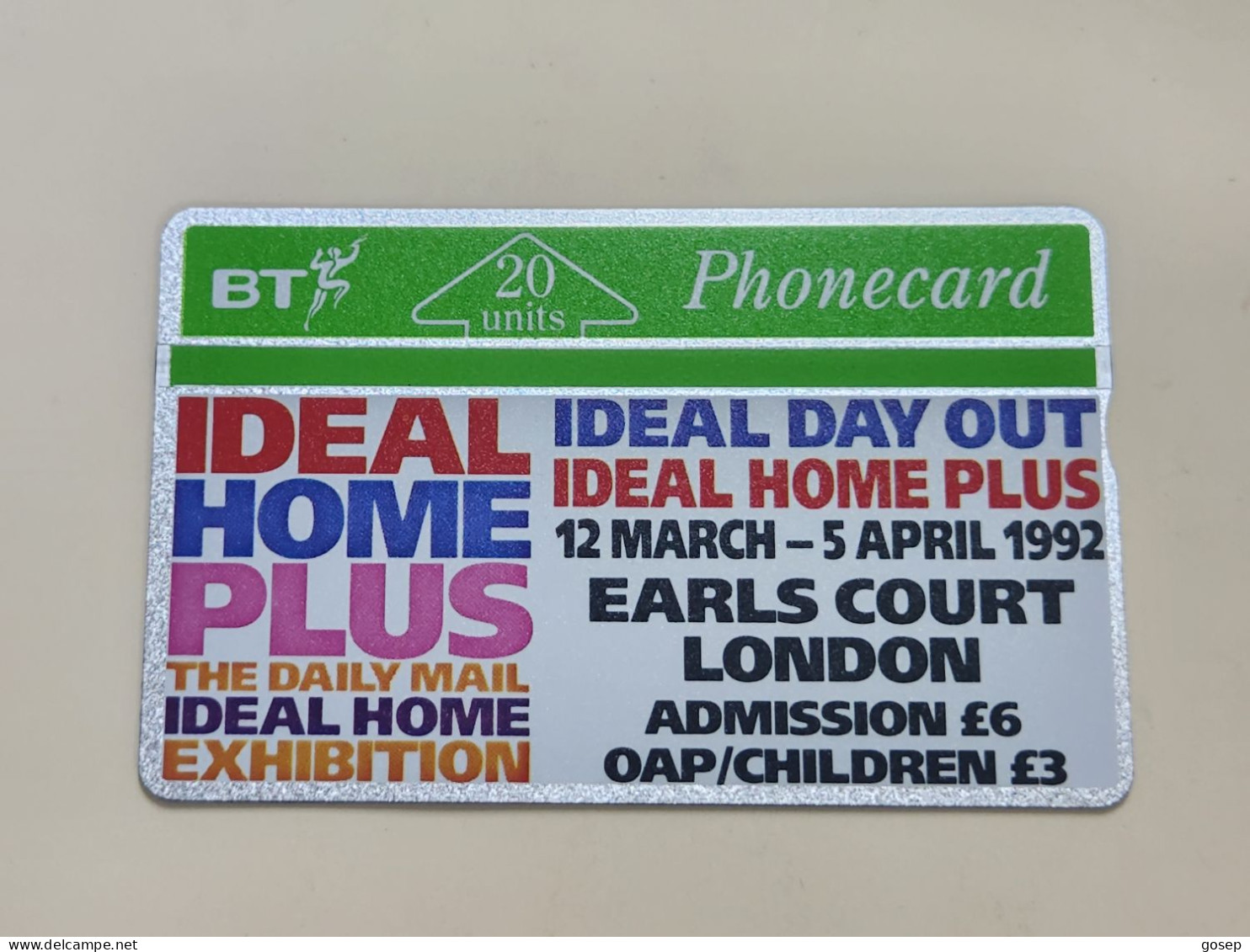 United Kingdom-(BTA029)-IDEAL HOME PLUS-(20units)-(61)-(111H01668)-price Cataloge0.50£-used+1card Prepiad Free - BT Werbezwecke