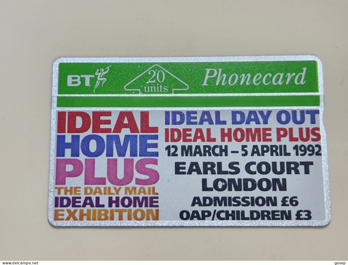 United Kingdom-(BTA029)-IDEAL HOME PLUS-(20units)-(62)-(111H78936)-price Cataloge0.50£-used+1card Prepiad Free - BT Werbezwecke