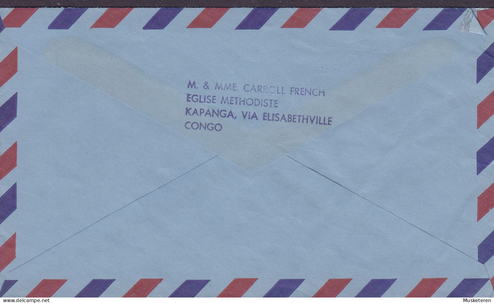 Congo Par Avion Air Mail Lugpos EGLISE METHODISTE , KAPANGA 1966 Cover Brief Lettre Denmark (2 Scans) - Cartas & Documentos