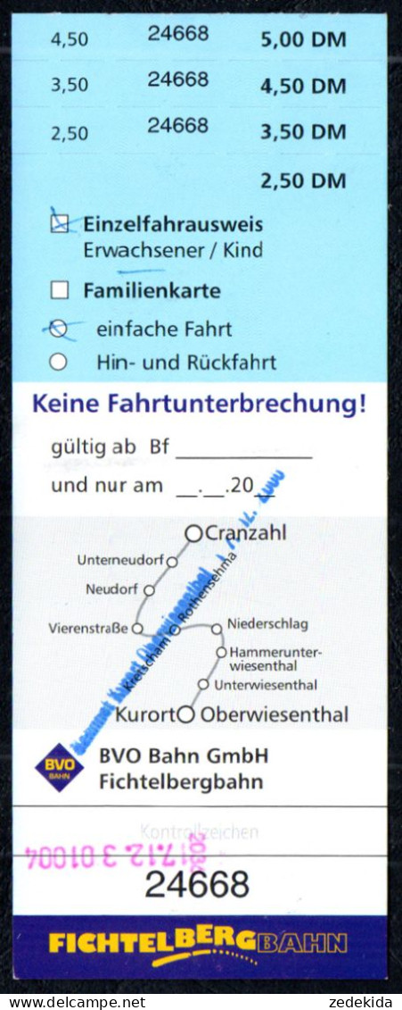 G3212 - Fahrschein Oberwiesenthal Fichtelberg Seilbahn - Europa