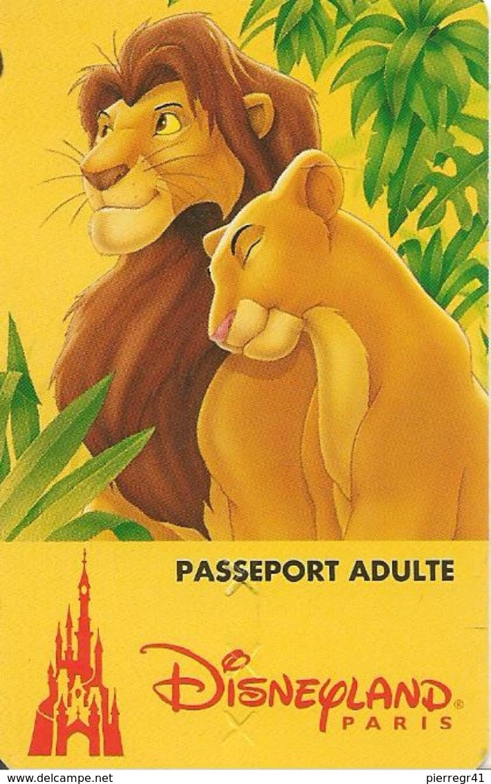 PASS--DISNEY-DISNEYLAND PARIS-1996-ROI LION ADULTE-Non Souligné-V° S029518-Vertical A Droite-TBE-RARE - Pasaportes Disney