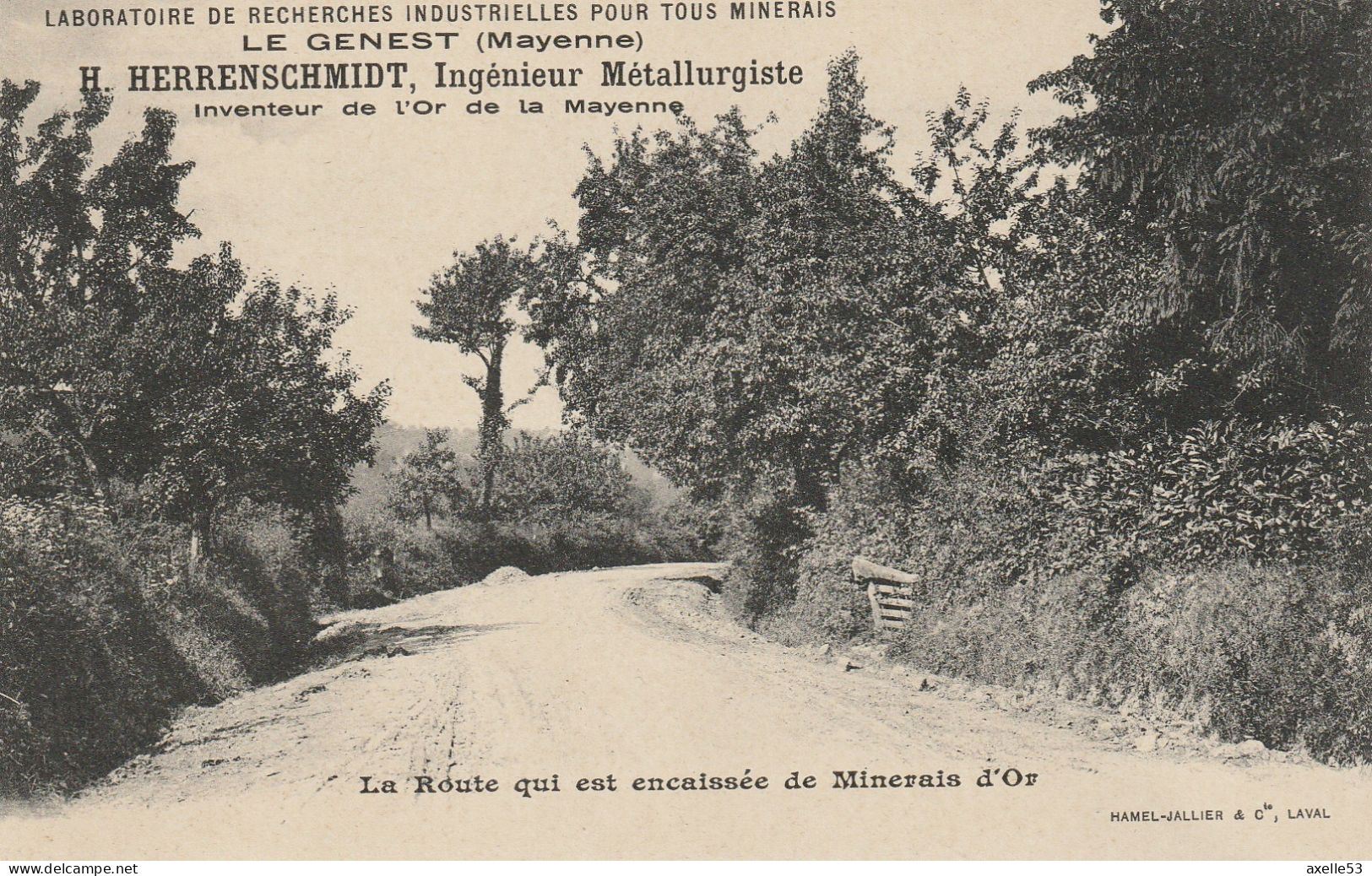 Le Genest 53 (8765) La Route Qui Est Encaissée De Minerais D'Or - Le Genest Saint Isle