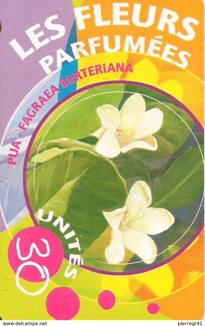 CARTE-PUCE-POLYNESIE-30U-PF123--GEMA-11/2001-FLEURS PARFUMES-LE PUA-UTILISE-TBE-LUXE - Polynésie Française