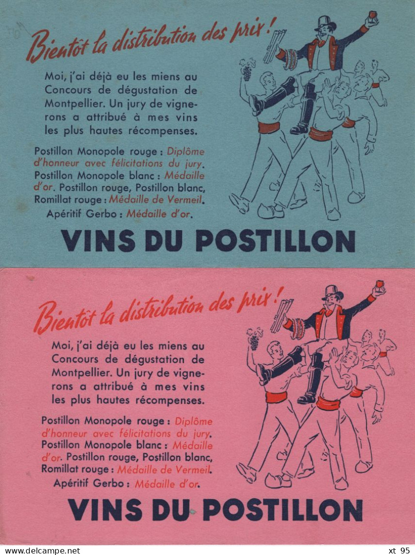 Lot De 2 Buvards - Vins Du Postillon - Bientot La Distribution Des Prix - V