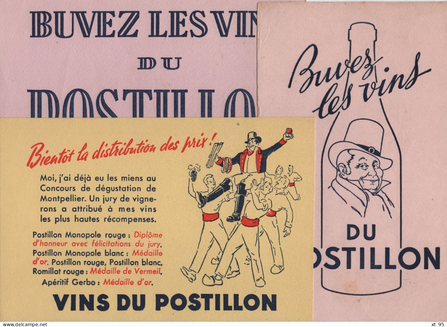Lot De 3 Buvards - Vins Du Postillon - V