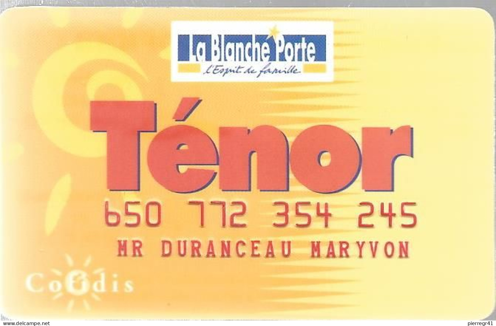 CARTE@-CREDIT-1990COFIDIS-BLANCHE PORTE-TENOR-TBE-RARE - Einmalgebrauch