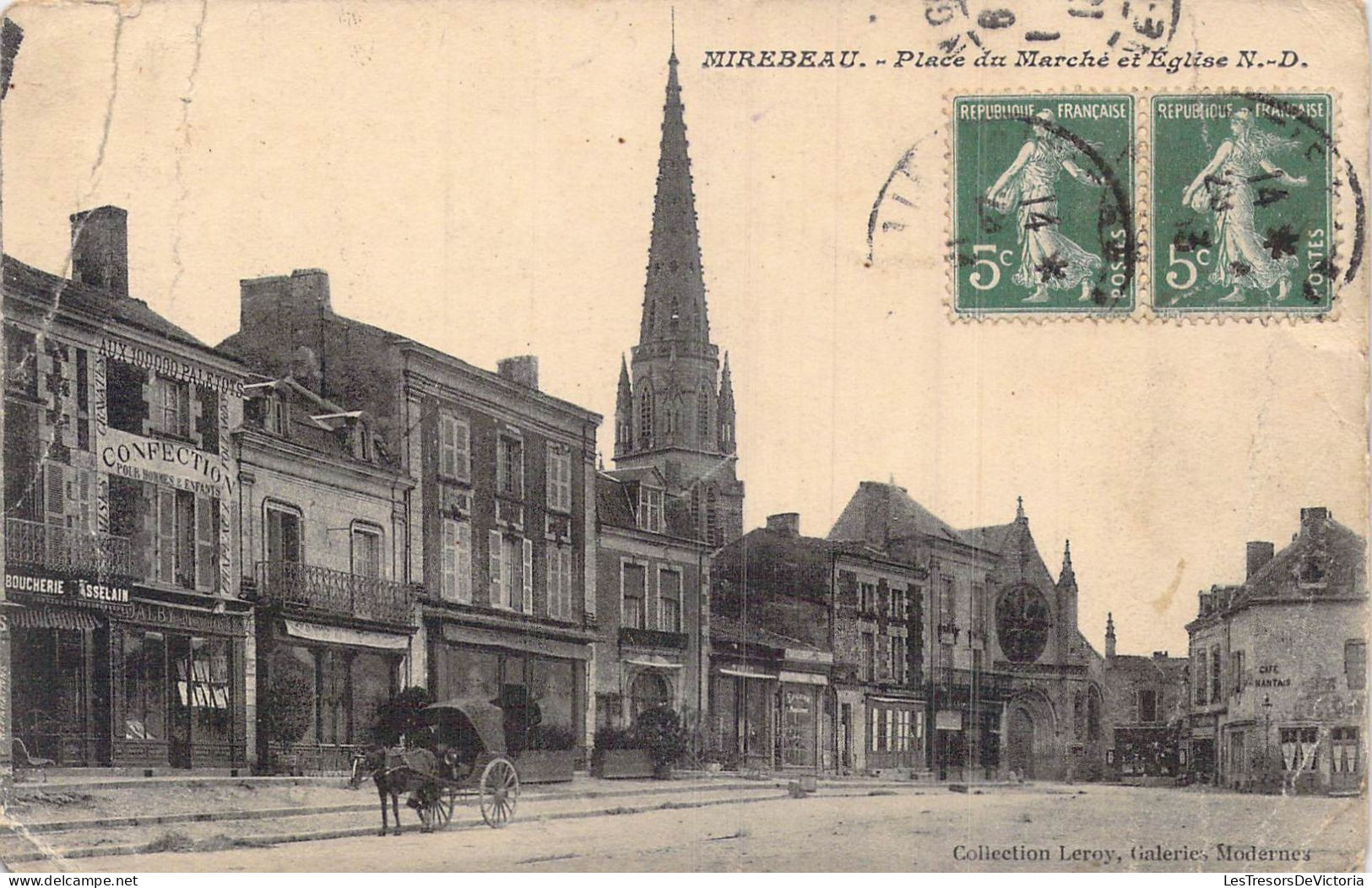 FRANCE - 86 - Mirebeau - Place Du Marché Et L'Eglise - Carte Postale Ancienne - Mirebeau