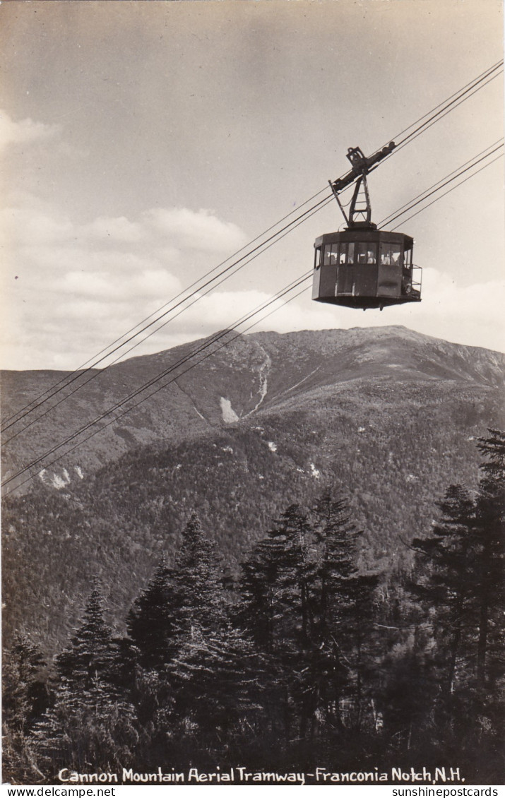 New Hampshire Franconia Notch Cannon Mountain Aerial Tram Real Photo - White Mountains