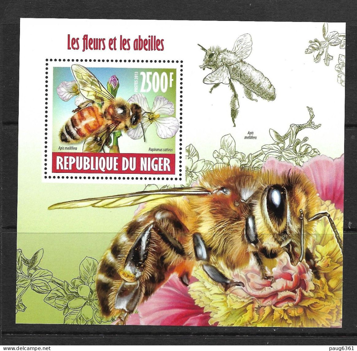 NIGER 2013 ABEILLES ET FLEURS  YVERT N°B210  NEUF MNH** - Abeilles