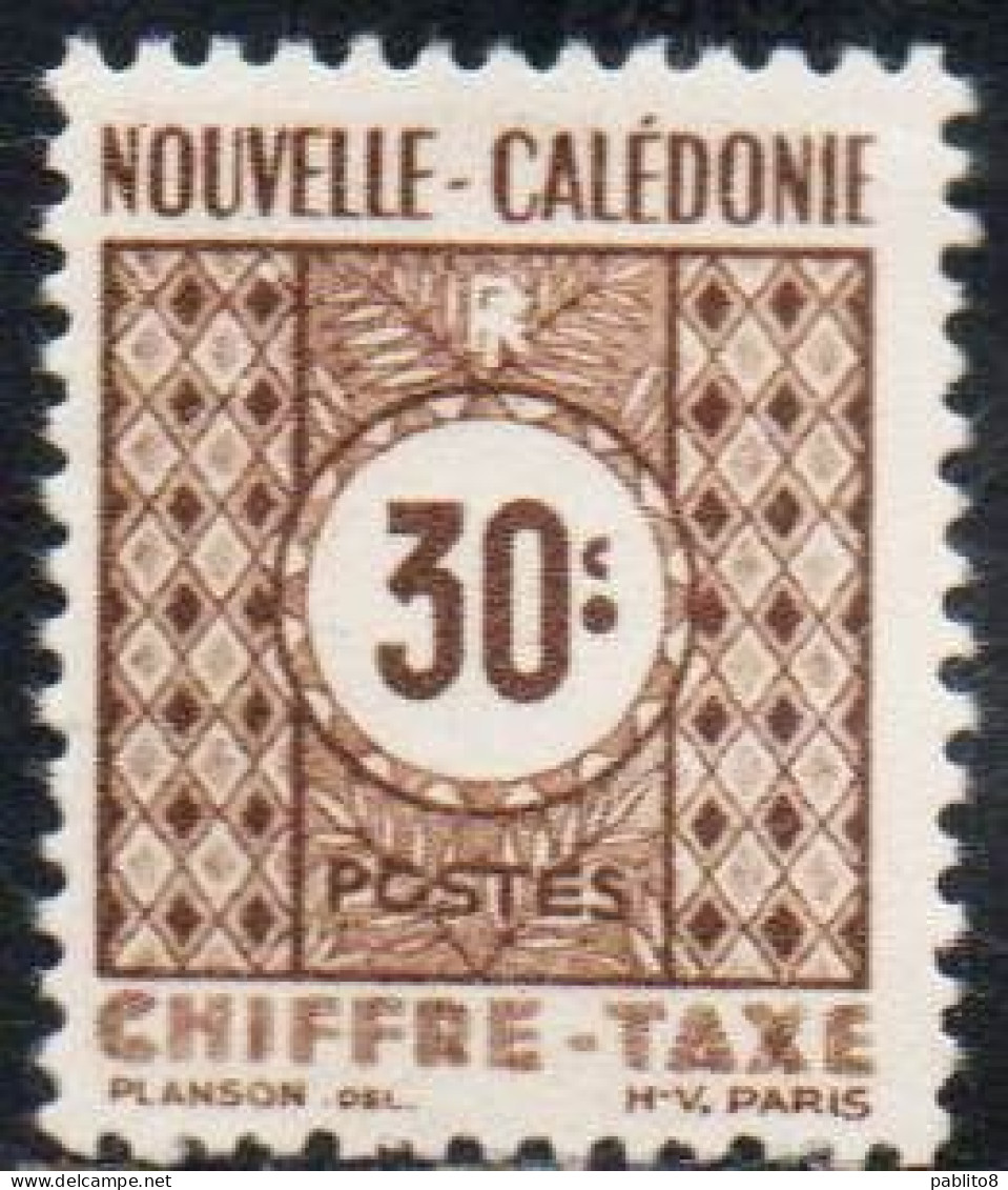 NOUVELLE CALEDONIE NEW NUOVA CALEDONIA 1948 POSTAGE DUE STAMPS TAXE SEGNATASSE 30c MH - Portomarken