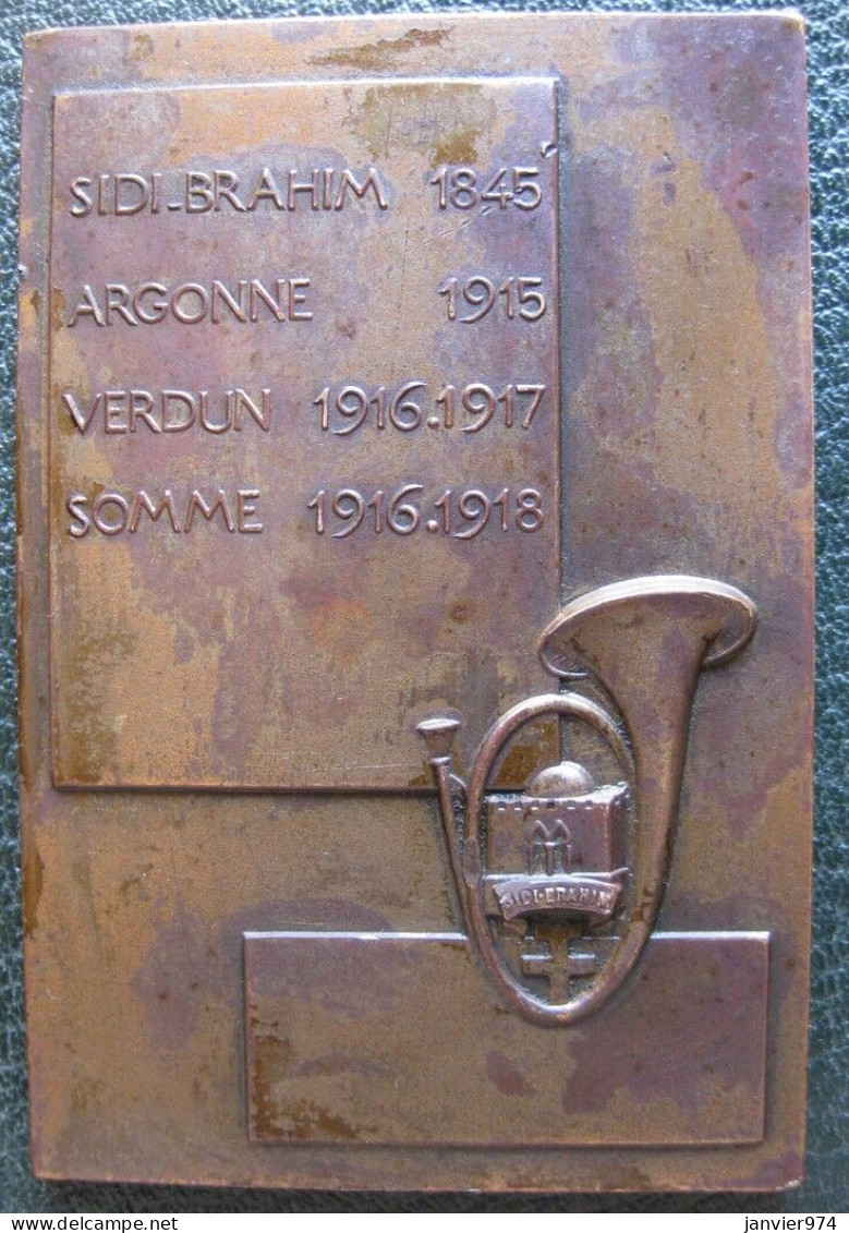 Plaque Bronze 8e Bataillon De Chasseurs à Pied ,Campagnes De Sidi-Brahim 1845, Argonne, Verdun , Somme 1915 – 1918.  - Frankreich