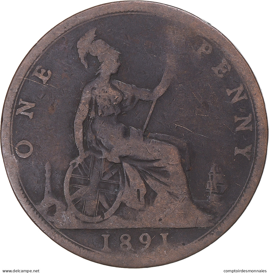 Monnaie, Grande-Bretagne, Penny, 1891 - C. 1/2 Penny