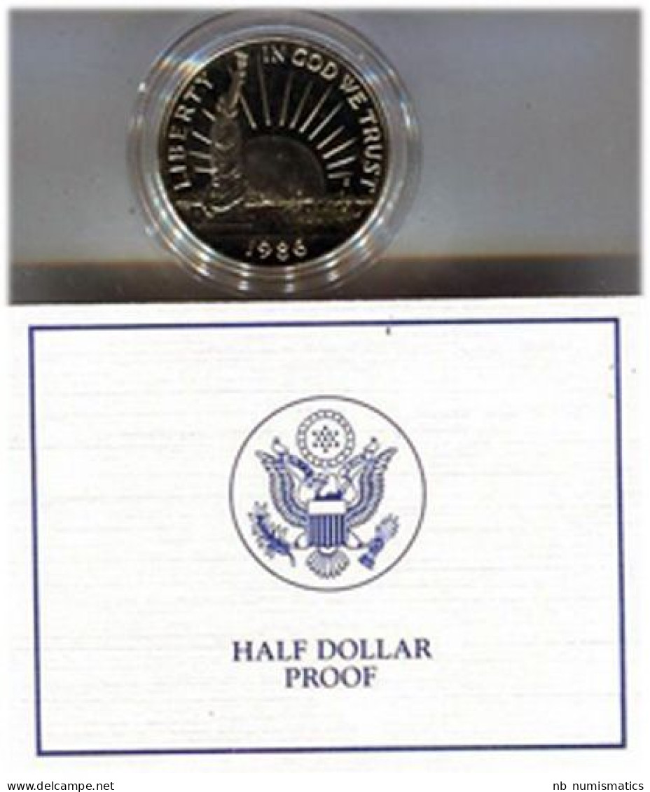 USA 1/2 Dollar 1986- 100th Anniversary Of The Statue Of Liberty Proof With Capsule, Box And COA - Non Classés