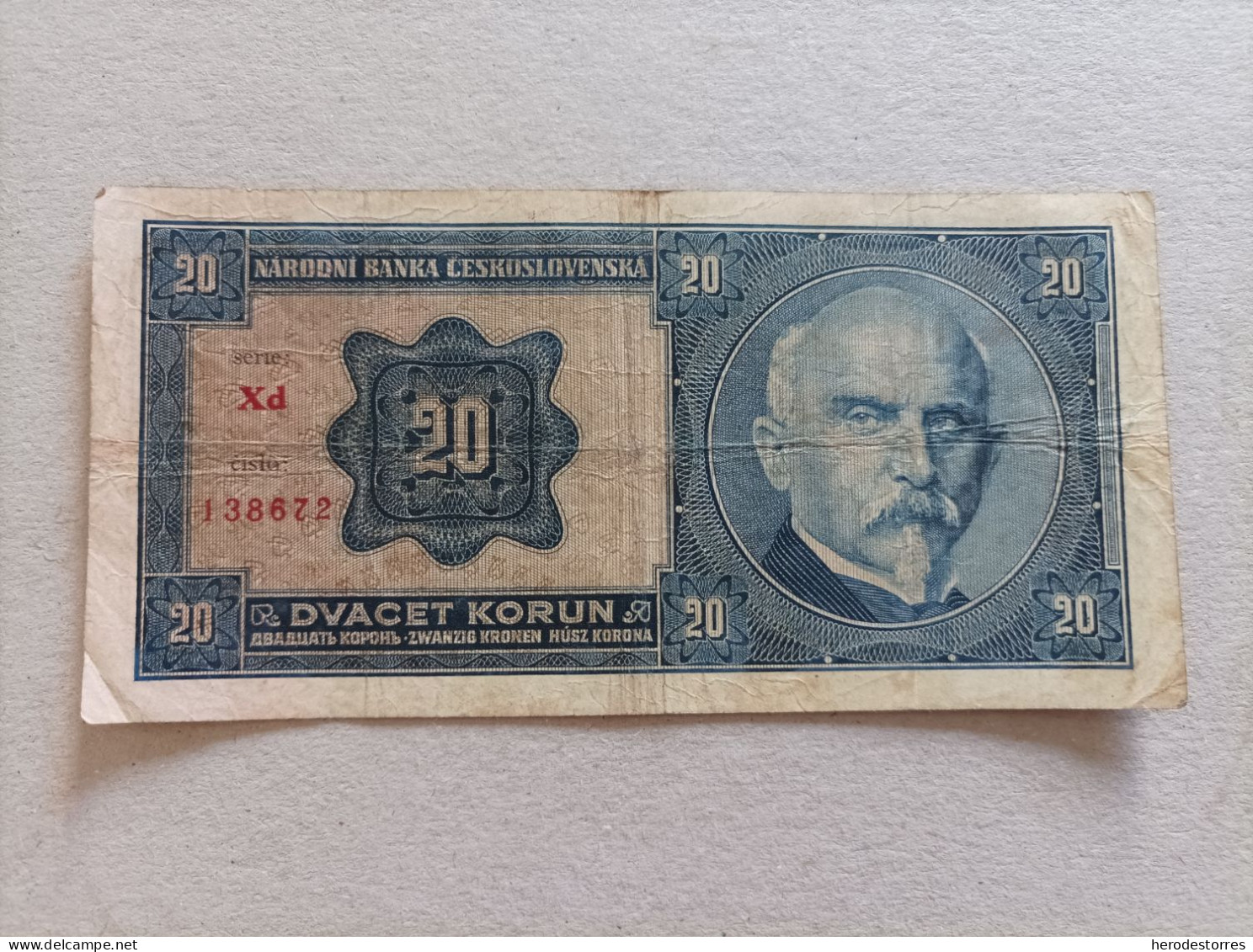 Billete De Checoslovaquia De 20 Korun, Año 1926 - Czechoslovakia